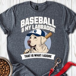 Baseball And Labrador T Shirt Gift For Dog Lover