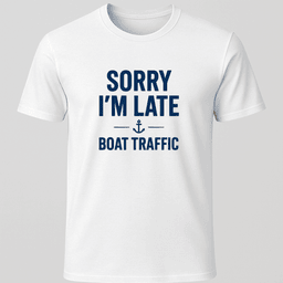 Sorry Im Late T Shirt Gift For Boat Owner