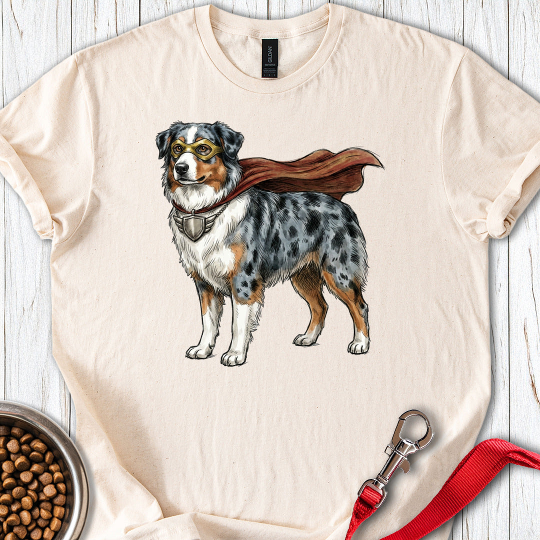 Australian Shepherd Superhero T Shirt Gift For Dog Lover