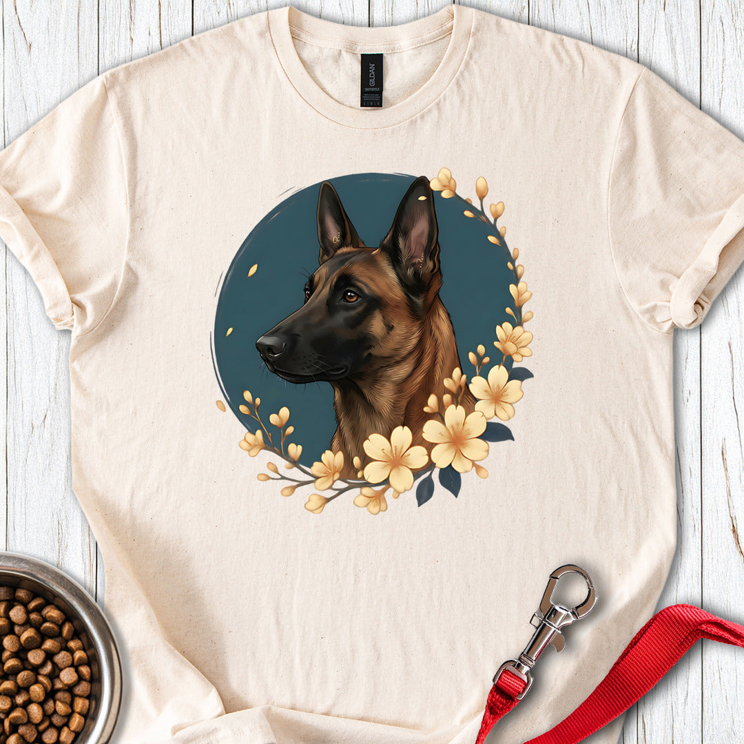 Belgian Malinois Flowers T Shirt Gift For Dog Lover