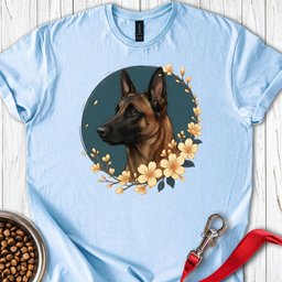 Belgian Malinois Flowers T Shirt Gift For Dog Lover