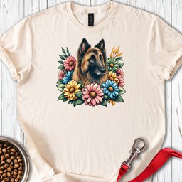 Belgian Tervuren Flower Wreath T Shirt Gift For Dog Lover