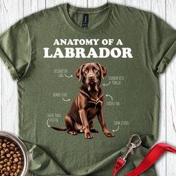 Anatomy Of A Brown Labrador T Shirt Gift For Dog Lover