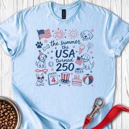 250 USA Dogs Summer T Shirt Gift For Dog Lover