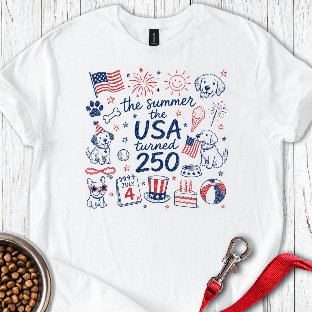 250 USA Dogs Summer T Shirt Gift For Dog Lover