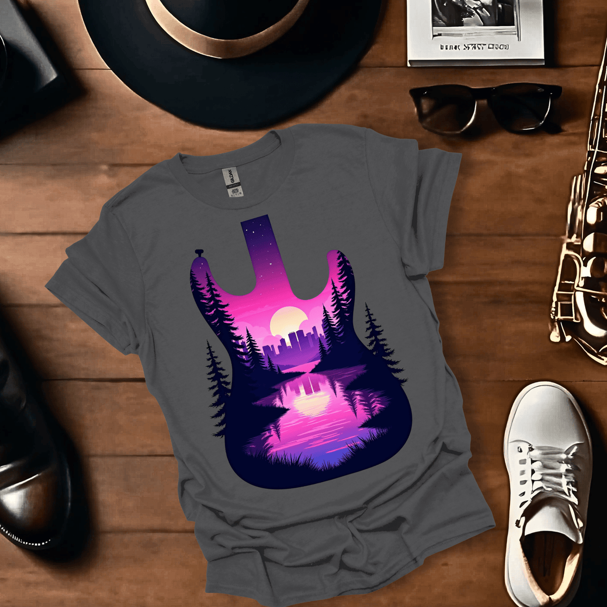 Neon Serenade T Shirt Gift For Music Lover