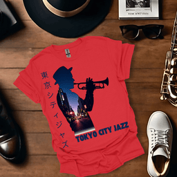 A Tokyo Trumpeter Cityscape T Shirt Gift For Music Lover