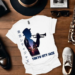 A Tokyo Trumpeter Cityscape T Shirt Gift For Music Lover