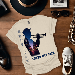 A Tokyo Trumpeter Cityscape T Shirt Gift For Music Lover