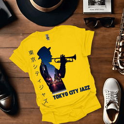 A Tokyo Trumpeter Cityscape T Shirt Gift For Music Lover