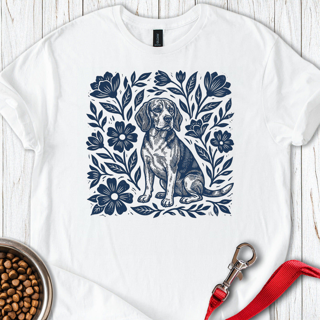 Beagle Linocut T Shirt Gift For Dog Lover