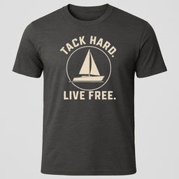 Tack Hard T Shirt Gift For Boat Owner