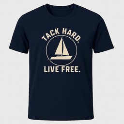 Tack Hard T Shirt Gift For Boat Owner