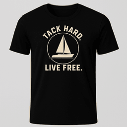 Tack Hard T Shirt Gift For Boat Owner