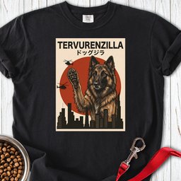 Belgian Tervuren Tervurenzilla Premium Tee Gift For Dog Lover