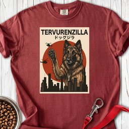 Belgian Tervuren Tervurenzilla Premium Tee Gift For Dog Lover