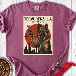 Belgian Tervuren Tervurenzilla Premium Tee Gift For Dog Lover