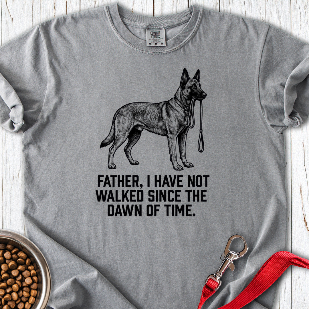 Belgian Malinois Father Walking Premium Tee Gift For Dad
