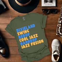 Jazz Genres T Shirt Gift For Music Lover