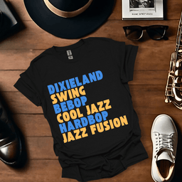 Jazz Genres T Shirt Gift For Music Lover