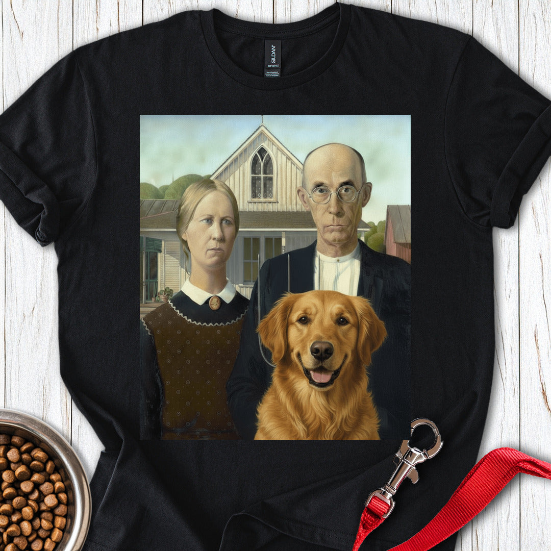 American Gothic Goldie T Shirt Gift For Dog Lover