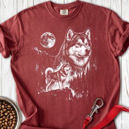 Alaskan Malamute Moonlight Premium Tee Gift For Dog Lover