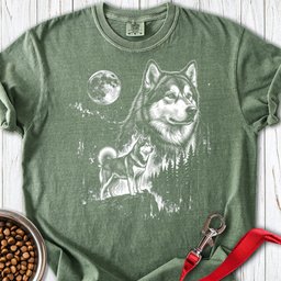 Alaskan Malamute Moonlight Premium Tee Gift For Dog Lover
