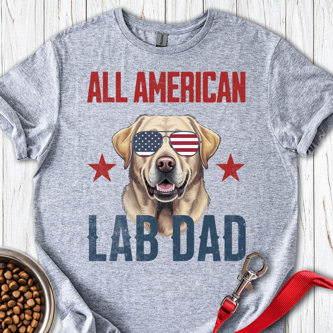 All American Yellow Lab Dad T Shirt Gift For Dad