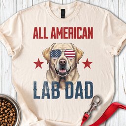 All American Yellow Lab Dad T Shirt Gift For Dad