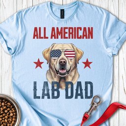 All American Yellow Lab Dad T Shirt Gift For Dad