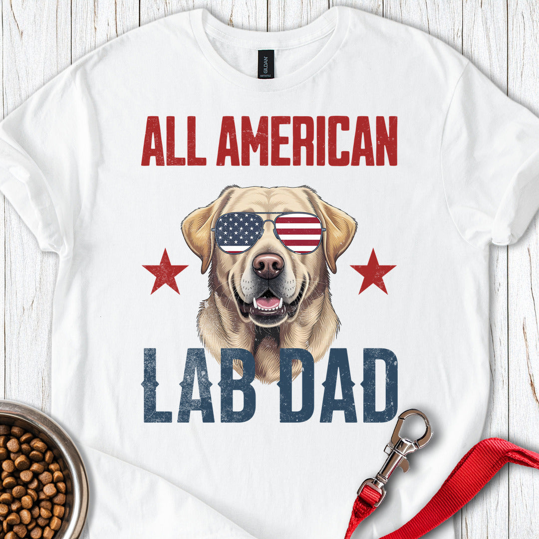 All American Yellow Lab Dad T Shirt Gift For Dad