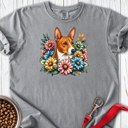 Basenji Flower Wreath Premium Tee Gift For Dog Lover