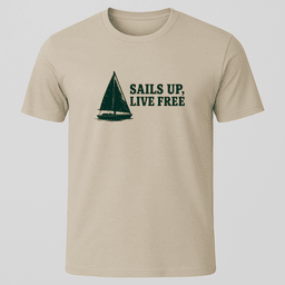 Sails Up Horizontal T Shirt Gift For Boat Owner