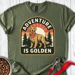 Adventure Is Golden Retriever T Shirt Gift For Dog Lover