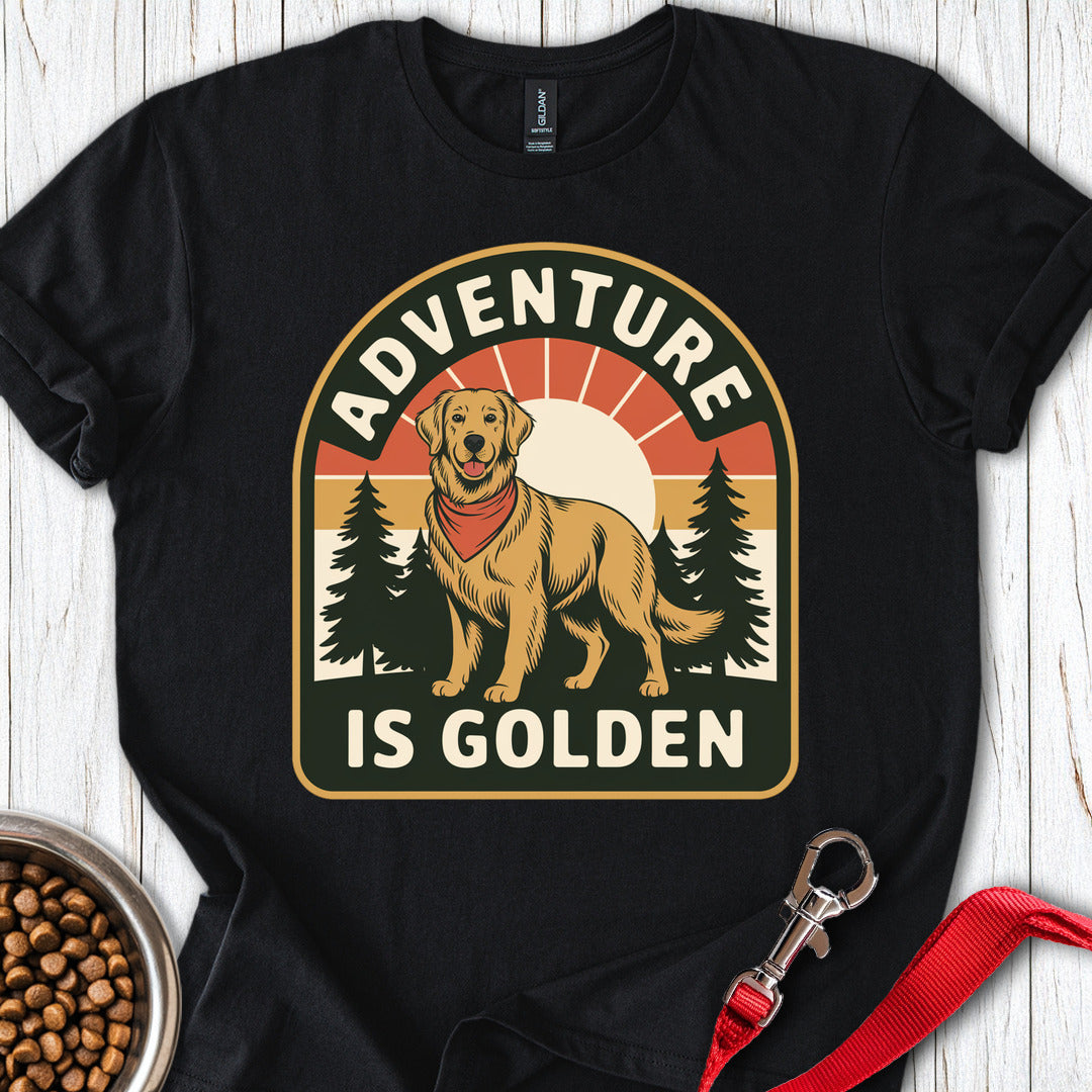 Adventure Is Golden Retriever T Shirt Gift For Dog Lover