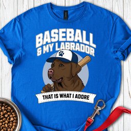 Baseball And Chocolate Labrador T Shirt Gift For Dog Lover