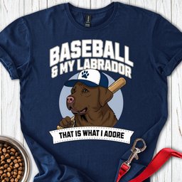 Baseball And Chocolate Labrador T Shirt Gift For Dog Lover