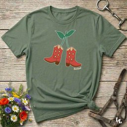 Cherry Cowboy Boots T Shirt Gift For Horse Lover