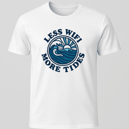 Less Wifi More Tides T Shirt Gift For Boat Owner