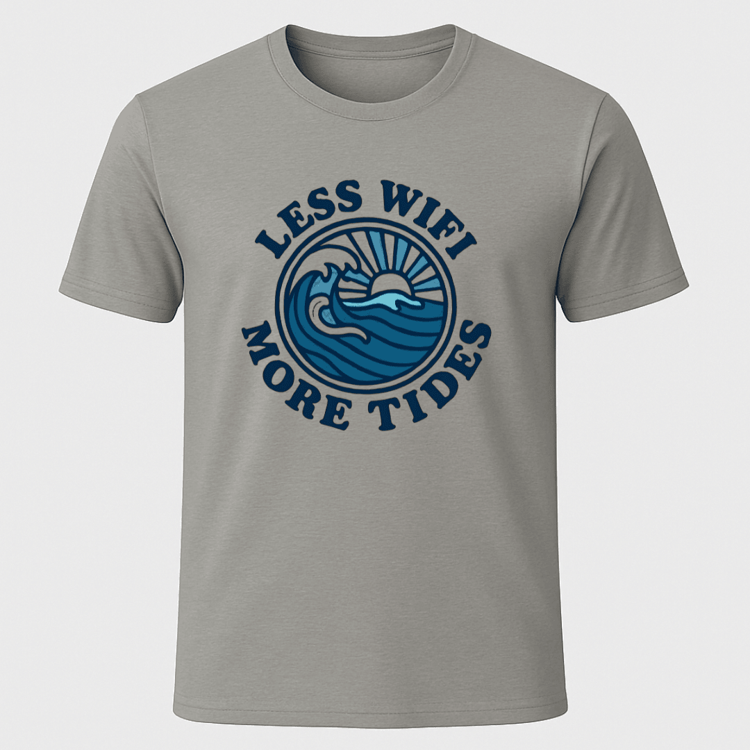 Less Wifi More Tides T Shirt Gift For Boat Owner
