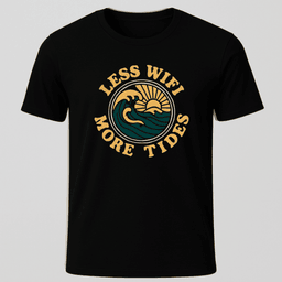 Less Wifi More Tides T Shirt Gift For Boat Owner