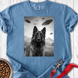 Belgian Tervuren Ufo Premium Tee Gift For Dog Lover