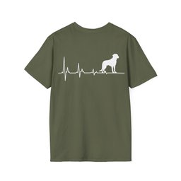 Back Print Labrador Heartbeat T Shirt Gift For Dog Lover