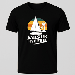 Sails Up Sunset T Shirt Gift For Boat Owner