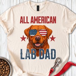 All American Fox Red Lab Dad T Shirt Gift For Dad