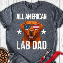 All American Fox Red Lab Dad T Shirt Gift For Dad