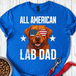 All American Fox Red Lab Dad T Shirt Gift For Dad
