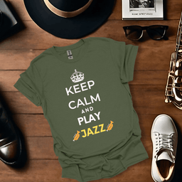 Keep Calm And Play Jazz T Shirt Gift For Music Lover