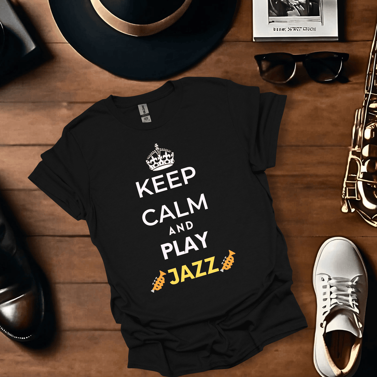 Keep Calm And Play Jazz T Shirt Gift For Music Lover