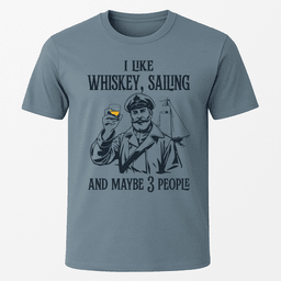 Whiskey And Sailing T Shirt Gift For Boat Owner